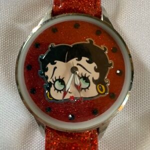 Working Red Glittery Betty Boop Watch with Brand New Battery!